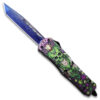 Demon Green & Purple Skull Blue Tanto Blade OTF Knife