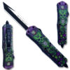Green & Purple Skull Tanto Blade OTF Knife