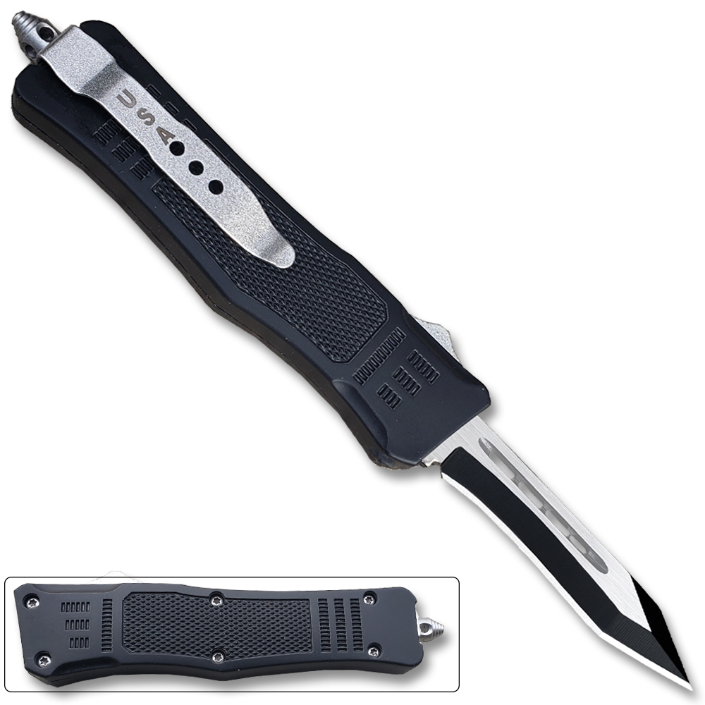 Unique OTF Tanto Legacy Edge OTF Knife  Tanto Edged Blade Black