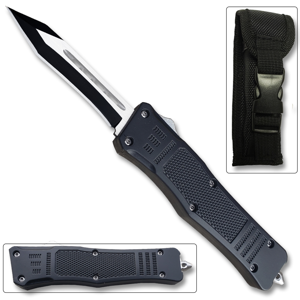 Unique OTF Tanto Legacy Edge OTF Knife  Tanto Edged Blade Black