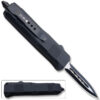 Dalta Black Legacy Edge OTF Knife Spear Point, Double Edged Blade