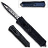 Delta OTF Carbon Fiber Black Double Edge Serrated Knife