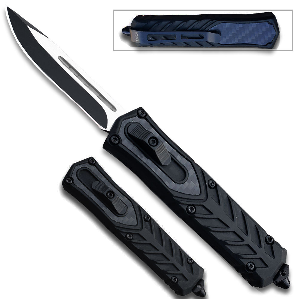 Delta OTF Carbon Fiber Black Drop Point Edge Knife