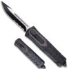 Delta OTF Carbon Fiber Black Drop Point Serrated Edge Knife