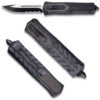 Delta OTF Carbon Fiber Black Drop Point Serrated Edge Knife