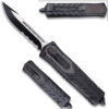 Delta OTF Carbon Fiber Black Drop Point Serrated Edge Knife