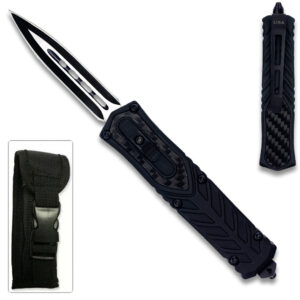 Delta OTF Carbon Fiber Black Double Edge Knife