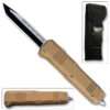 Brown Handle  Legacy Edge OTF Knife Tanto Edged Blade