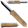 Brown Handle  Legacy Edge OTF Knife Tanto Edged Blade