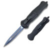 9 "Spear Point Blue Etched OTF Knife Tactical Edge Black Handle
