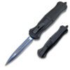 9 "Spear Point Blue Etched OTF Knife Tactical Edge Black Handle