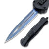 9 "Spear Point Blue Etched OTF Knife Tactical Edge Black Handle
