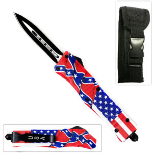 Double Edge  American Rebel Flag Swift OTF Knife