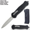 Spear Point OTF Knife Out The Front 7" Tactical  Straight Edge Black Handle