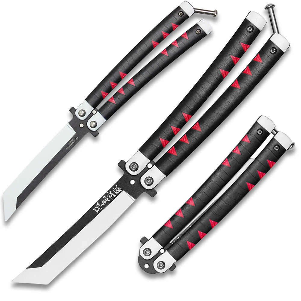 Demon Slayer Tanjiro Kamado's Black Nichirin Trainer Butterfly Knife