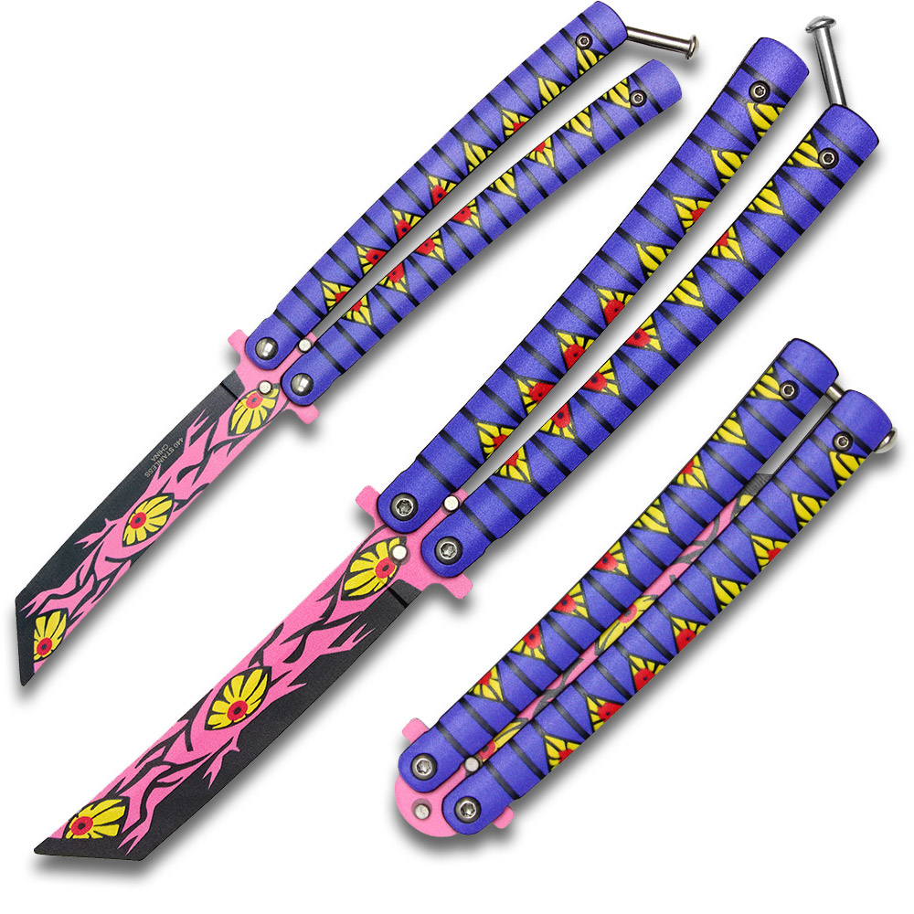 Demon Slayer Larmuroki  Pink Eyeballs Trainer Butterfly Knife