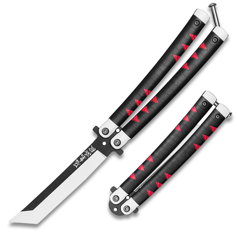 Demon Slayer Tanjiro Kamado's Black Nichirin Trainer Butterfly Knife