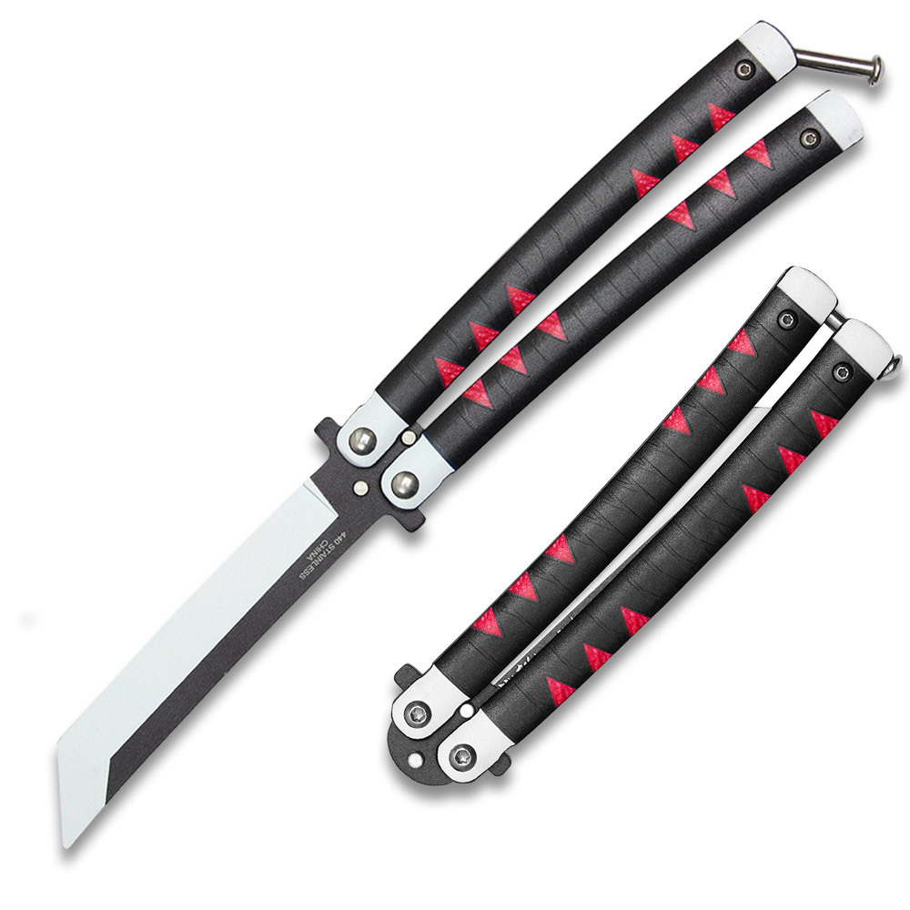 Demon Slayer Tanjiro Kamado's Black Nichirin Trainer Butterfly Knife