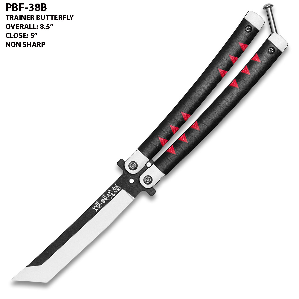 Demon Slayer Tanjiro Kamado's Black Nichirin Trainer Butterfly Knife