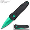 Green Push Button Legal Auto Knife Black Handle