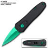 Green Push Button Legal Auto Knife Black Handle
