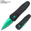 Green Push Button Legal Auto Knife Black Handle