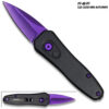 Purple Push Button Legal Auto Knife Black Handle