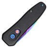 Rainbow Push Button Legal Auto Knife Black Handle