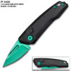 Green Drop Point Blood Groove Push Button Legal Auto Knife