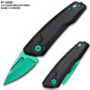 Green Drop Point Blood Groove Push Button Legal Auto Knife