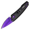 Purple Drop Point Blood Groove Push Button Legal Auto Knife