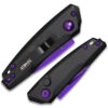Purple Drop Point Blood Groove Push Button Legal Auto Knife