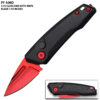 Red Drop Point Blood Groove Push Button Legal Auto Knife