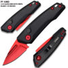 Red Drop Point Blood Groove Push Button Legal Auto Knife