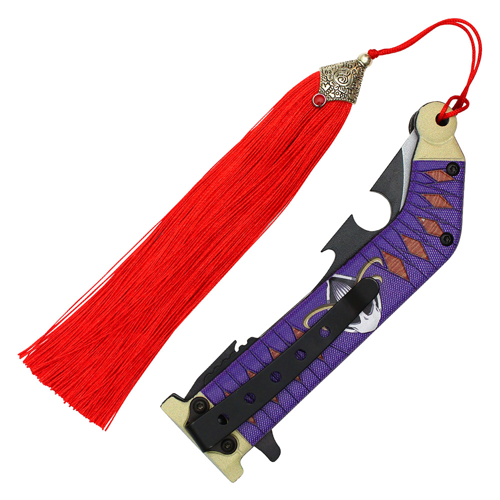 One Piece Anime Whitebeard Spring Assisted Pocket Knife with Tassel