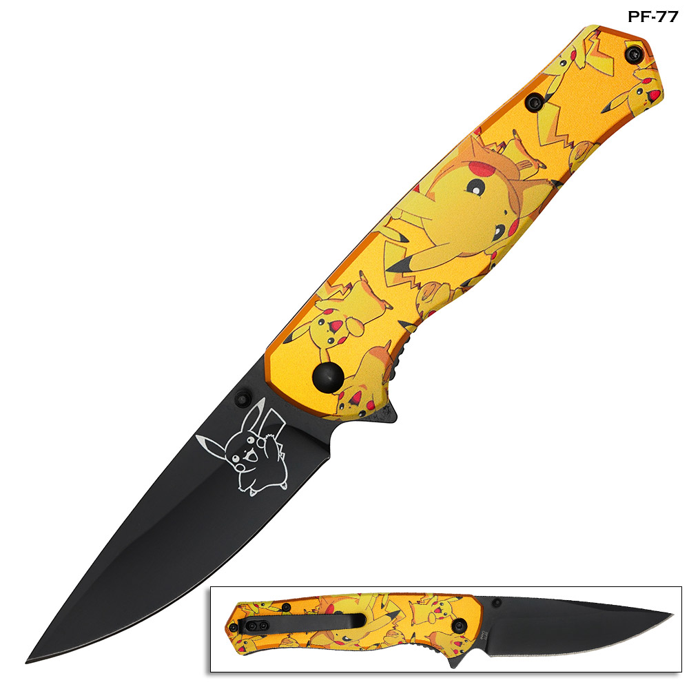 Pikachu Orange Handle Spring Assist Pocket Knife
