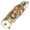 Luffy White and Gold Luffy Print Handle Spring Assist Pocket Knife
