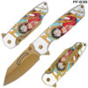 Luffy White and Gold Luffy Print Handle Spring Assist Pocket Knife