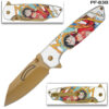 Luffy White and Gold Luffy Print Handle Spring Assist Pocket Knife