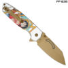 Luffy White and Gold Luffy Print Handle Spring Assist Pocket Knife