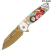 Luffy White and Gold Luffy Print Handle Spring Assist Pocket Knife