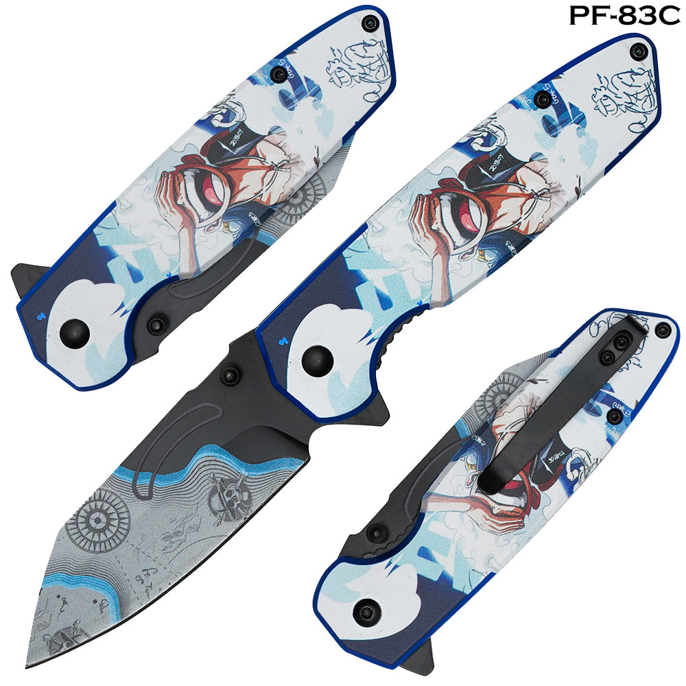 Luffy  Print Handle Spring Assist Pocket Knife
