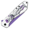 Frieza Print Grey Purple Handle Spring Assist Pocket Knife