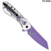 Frieza Print Grey Purple Handle Spring Assist Pocket Knife