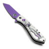 Frieza Print Grey Purple Handle Spring Assist Pocket Knife