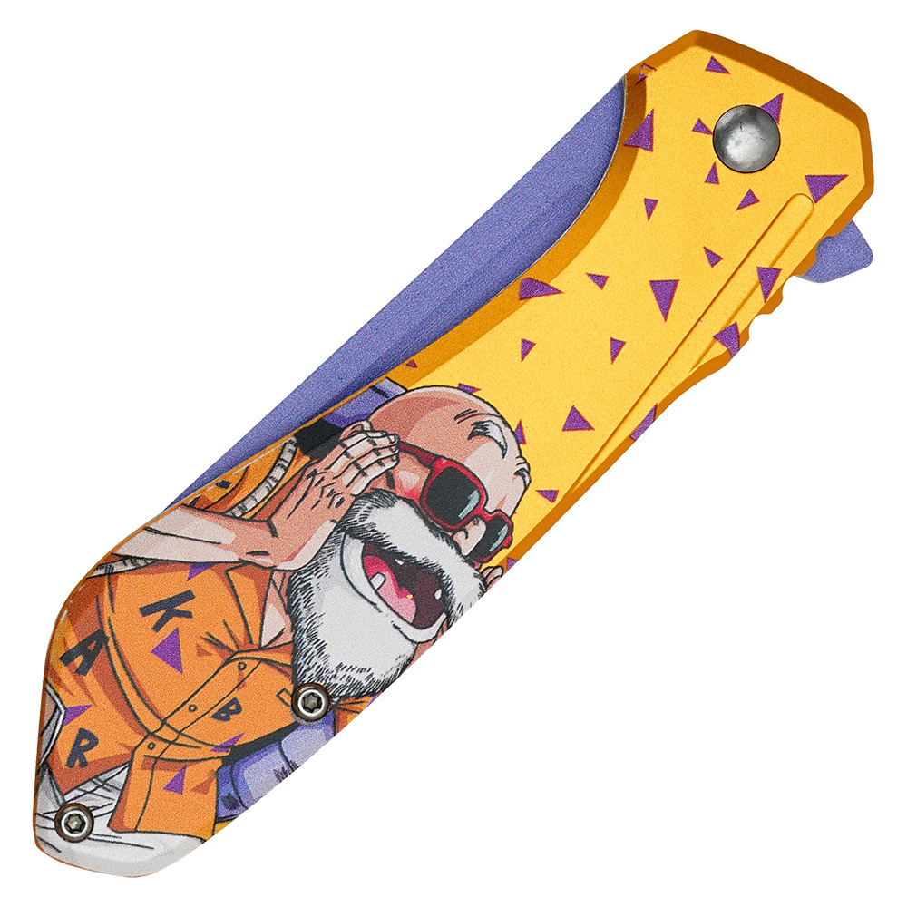Master Roshi Orange Handle Spring Assist Pocket Knife