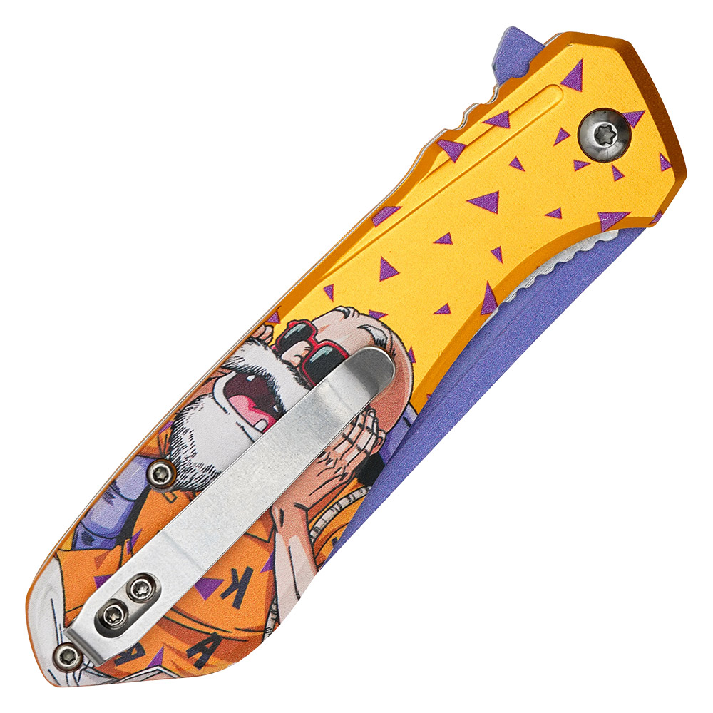 Master Roshi Orange Handle Spring Assist Pocket Knife