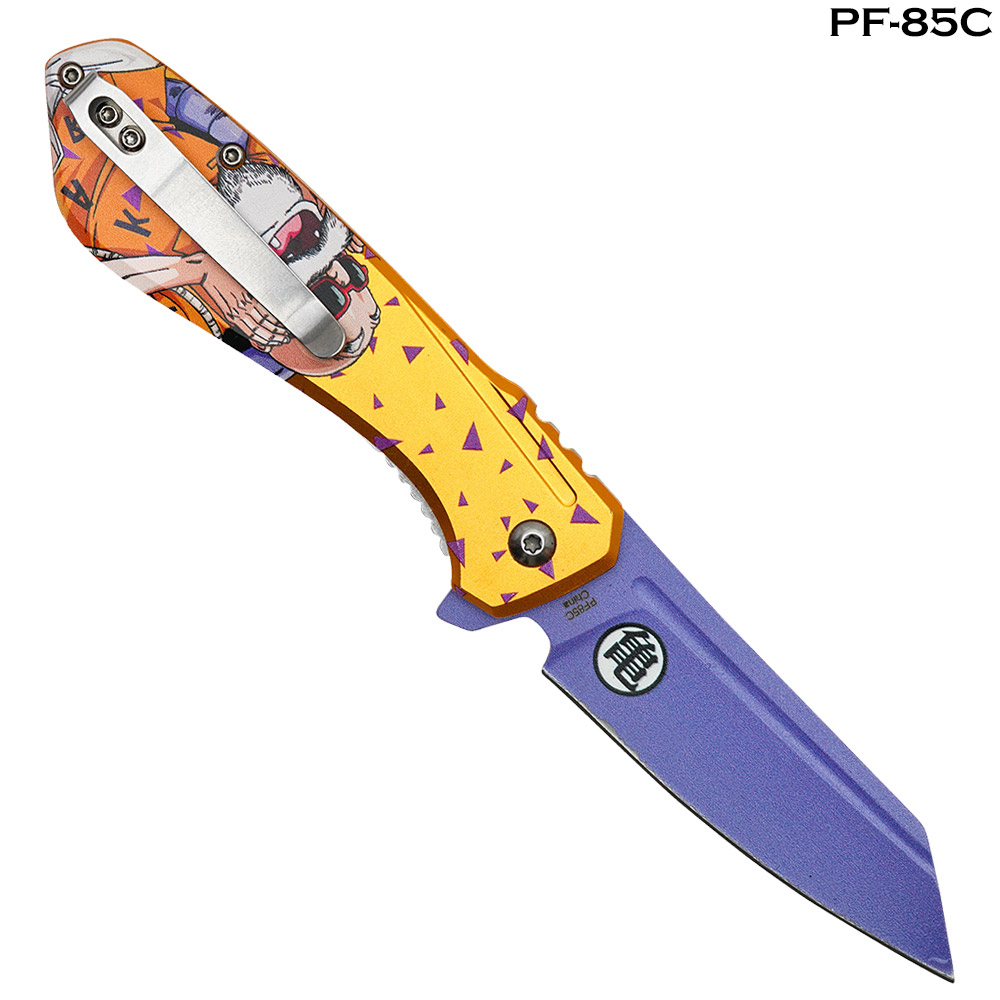 Master Roshi Orange Handle Spring Assist Pocket Knife