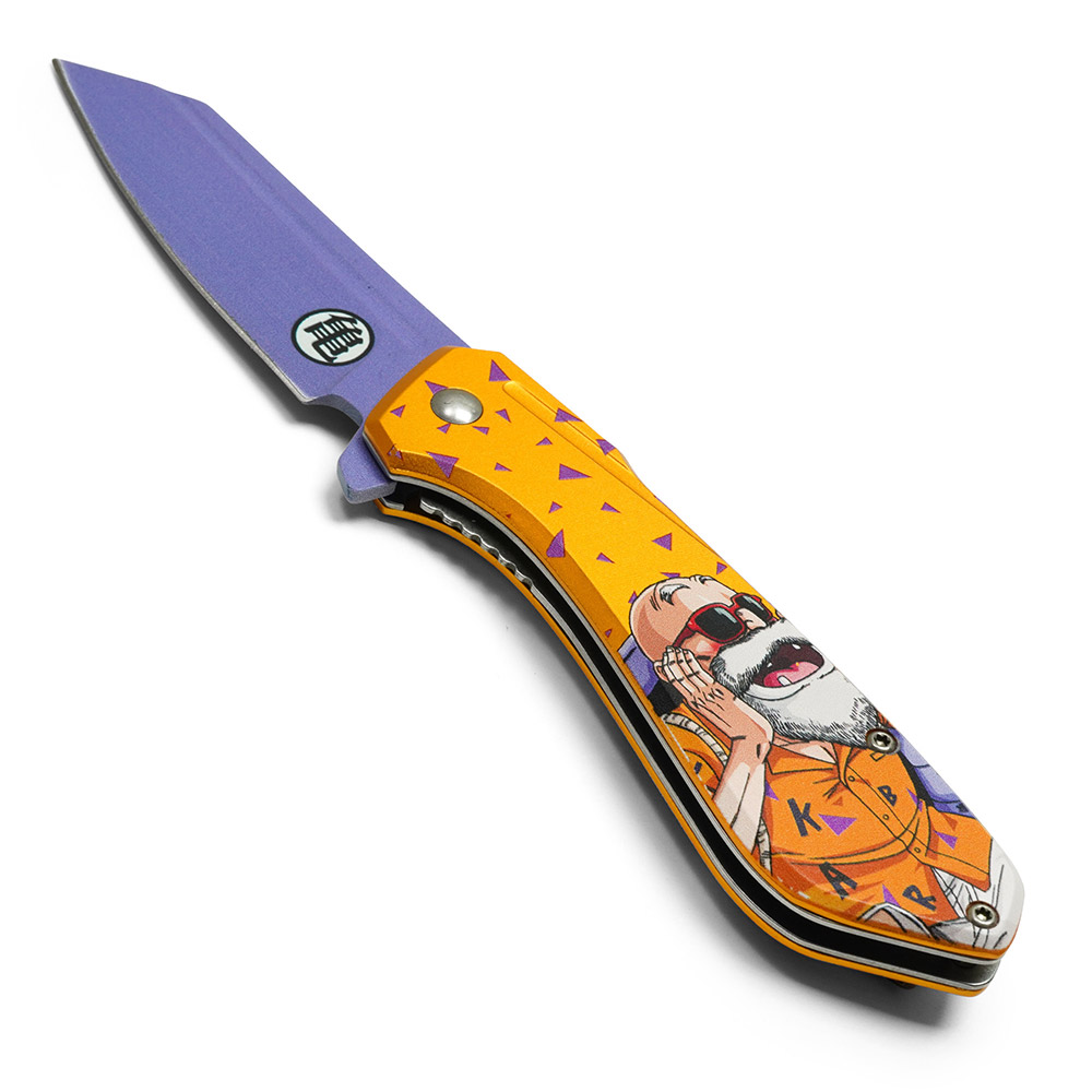 Master Roshi Orange Handle Spring Assist Pocket Knife