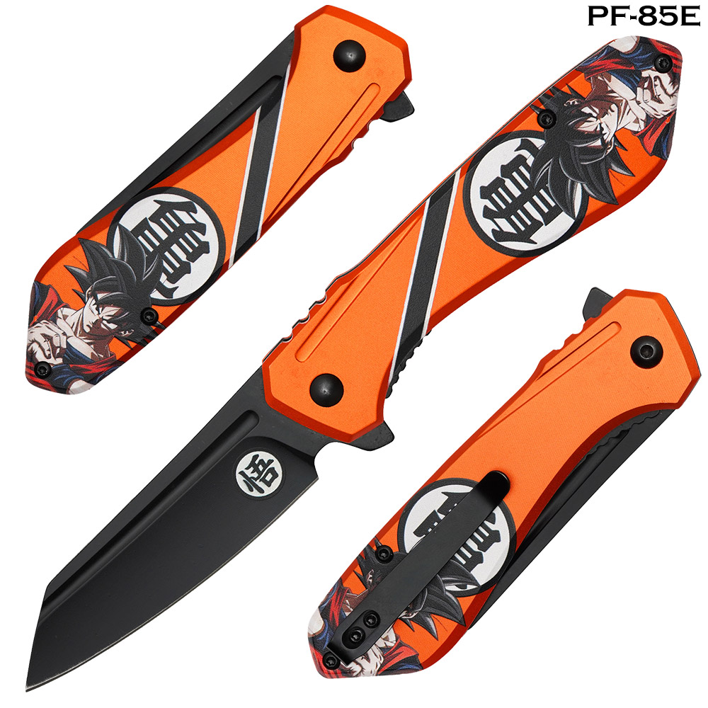 Orange Son Goku Spring Assist Pocket Knife